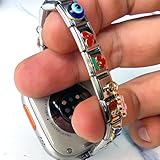 Custom Italian Charm Bracelet Apple Watch Straps,10 Personalized Charms with a Part of iWatch Band Connectors Adapter - Thin Women's Band Compatible for Apple Watch SE,Series 4,5,6,7,8,9,10 Ultra - Image 4