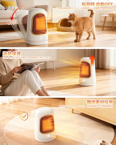 Keylong セラミックヒーター 小型電気ファンヒーター