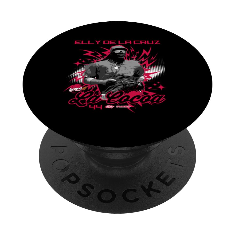 Elly De La Cruz Cincinnati Baseball Sket One x MLB Players PopSockets Swappable PopGrip, Black