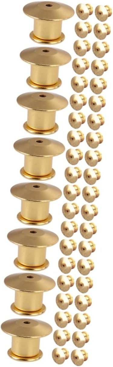 128pcs Professional Locking Pin Backs Keepers for Brooches Badges and Crafts Clasp for Lapel Tie Tacks and Jewelry Making
