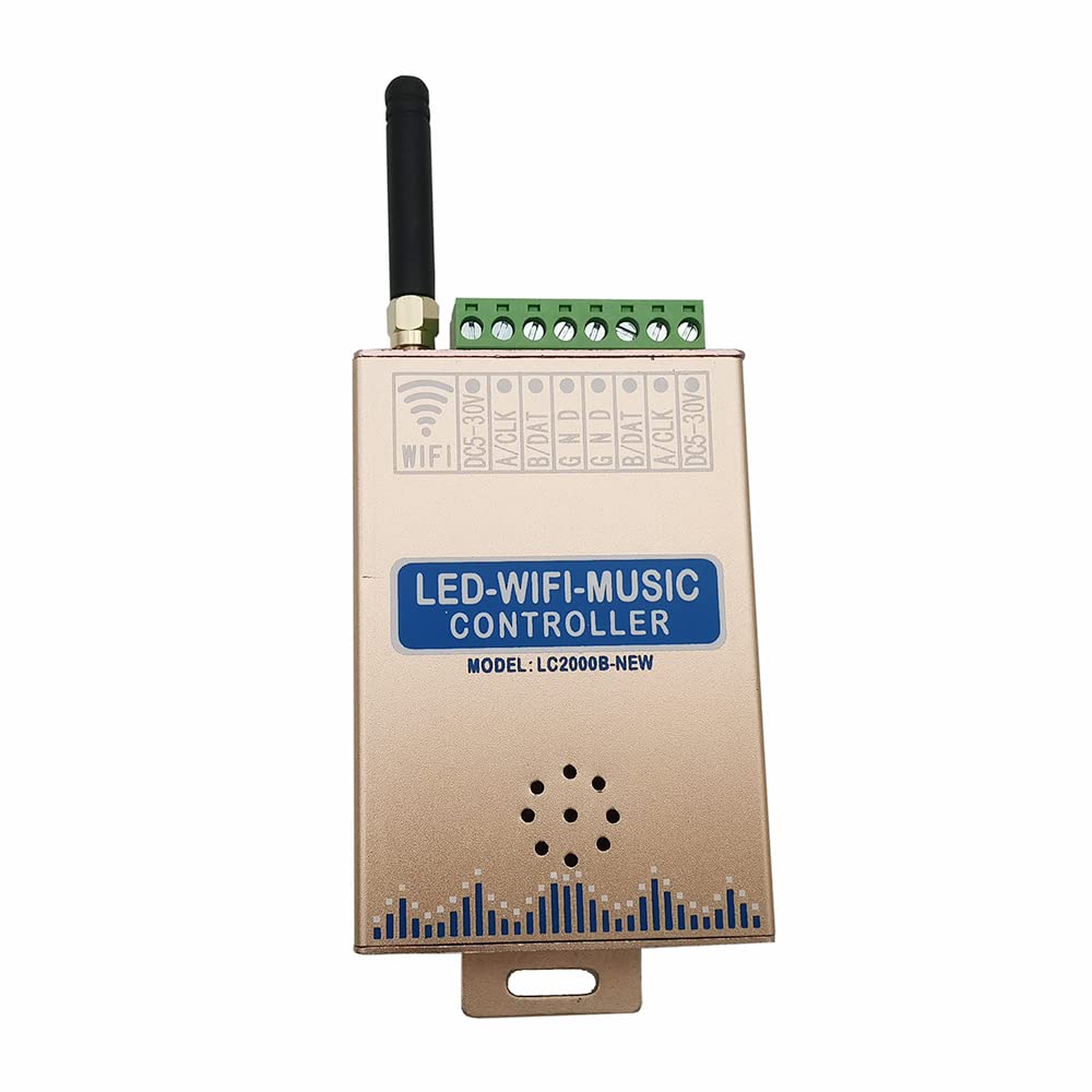 LC2000B WIFI SPI - Controlador de espectro de música RGB para WS2812B LED Digital Pixel Stripe 8-2048 píxeles LED con construido