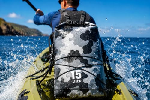 Image of Waterproof Dry Bag with Phone Case, 2L /3L /5L /10L /15L /20L /30L, Floating and Lightweight Bags for Kayaking Rafting Boating River Trekking-Multi Color (15 Liter Grey)