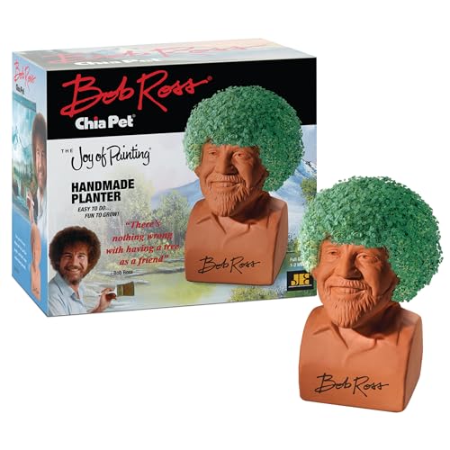 Chia Pet Bob Ross with Seed Pack, Decorative Pottery Planter, Easy to Do and Fun to Grow, Novelty Gift, Perfect for Any Occasion by Chia - Used condition - US$15.66