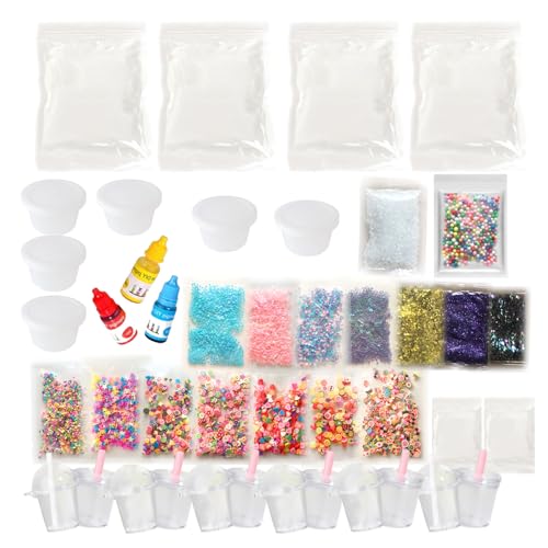 Slime DIY Kit for Kids Ages 7-10, 6 Cups for Slime and Many Accessories, Gift Butter Slime