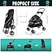 4 Wheels Dog Cat Stroller, Folding Pet Stroller for Travel, Dog Cage Strollers with Cup Holder & Breathable Mesh, Medium Small Dogs Pet Carrier Stroller Travel Camping Puppy Carrier 1 Set
