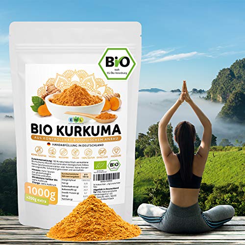 EWL Naturprodukte Bio Kurkuma Pulver 1200g extra XXL Bio-Vorteilspack Kurkuma Pulver Bio Kurkumapulver aus kontrolliert… - Image 3