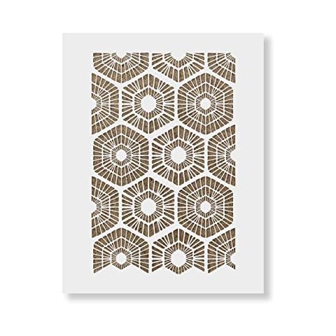 Scandinavian Geometric Pattern Wall Stencil - Wall Stencil, Accent Wall Stencil, Floor Stencil, Modern Wall Stencil - Use Stencils for A Wallpaper Look Cover