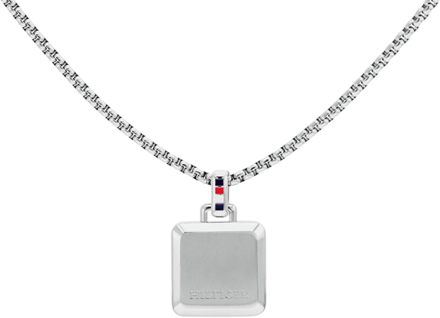 Tommy Hilfiger Jewelry Mens Silver or Yellow Gold Square Pendant Necklace, 61 cm, Stainless Steel, No Gemstone image 2