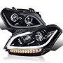 SPEC-D TUNING Glossy Black Clear Headlights Driving Head Lamps Compatible with 2010-2011 Kia Soul, Left + Right Pair Headlamps Assembly