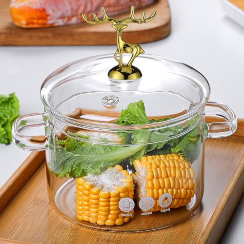 Marmite en verre 1500 ml avec couvercle élan pour soupes maison - 7