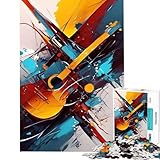 Puzzle de 1000 pièces pour Adolescents Motif Guitare Abstraite stimule Le Cerveau et Les réflexes Bords Nets Jeu Gratuit décoration de Noël (38x26cm)