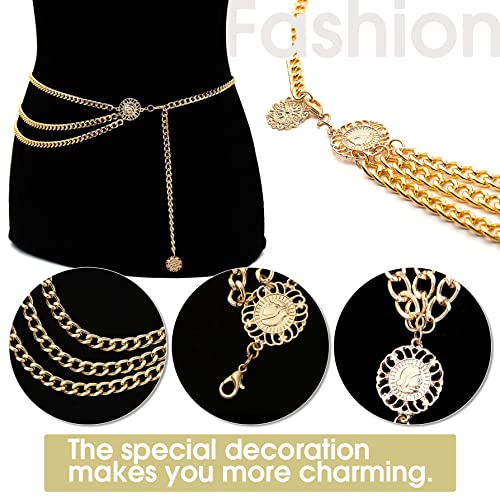 Yomiie Waist Chain Gold Coin Belly Body Chains Layered Sexy Geometry Coin Luxury Fashion Jewelry Boho Hot Bikini Beach Anniversary Festival Gift For Women Lady Girls #TOP4