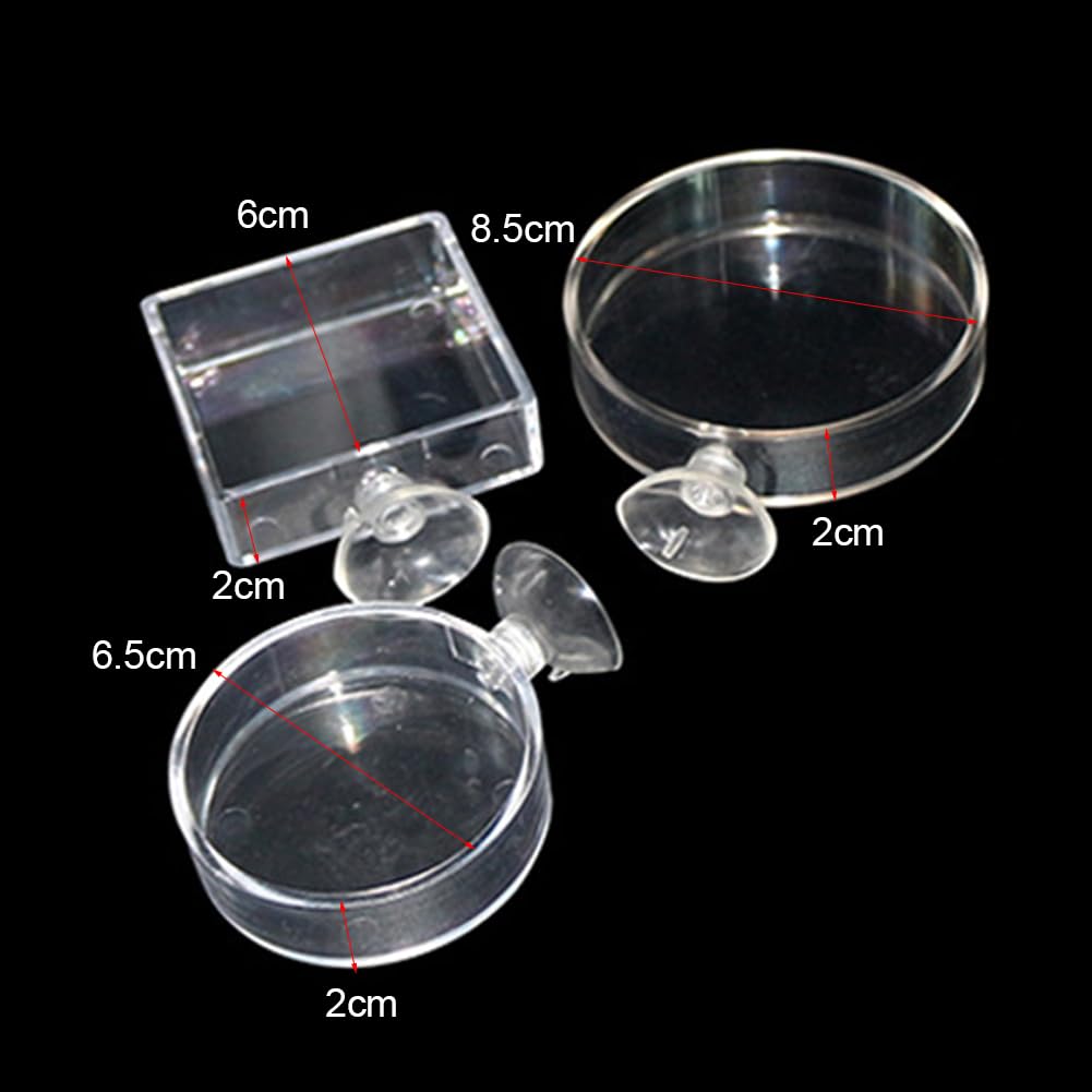 Aquarium Futternapf,Aquarium Futterschale,3 Stück Aquarium Garnelen Feeder,Fisch Garnelen Futternapf,Acryl Klar Garnelen Futternapf Tank Futternäpfe Mit Saugnapf,Futterschale Für Garnelen Im Aquarium