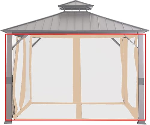 Garden Winds Juego de mosquiteras de repuesto universal para glorieta de techo duro de 10' X 10'