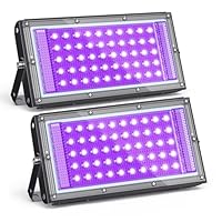 GKT 2pcs 50W Schwarzlicht Strahler, Schwarzlichtlampe, 385-400nm Schwarzlicht, Geeignet für Halloween, Weihnachten, Fluoreszenz-Party,UV Harzaushärtungslicht, Uran Glas Display