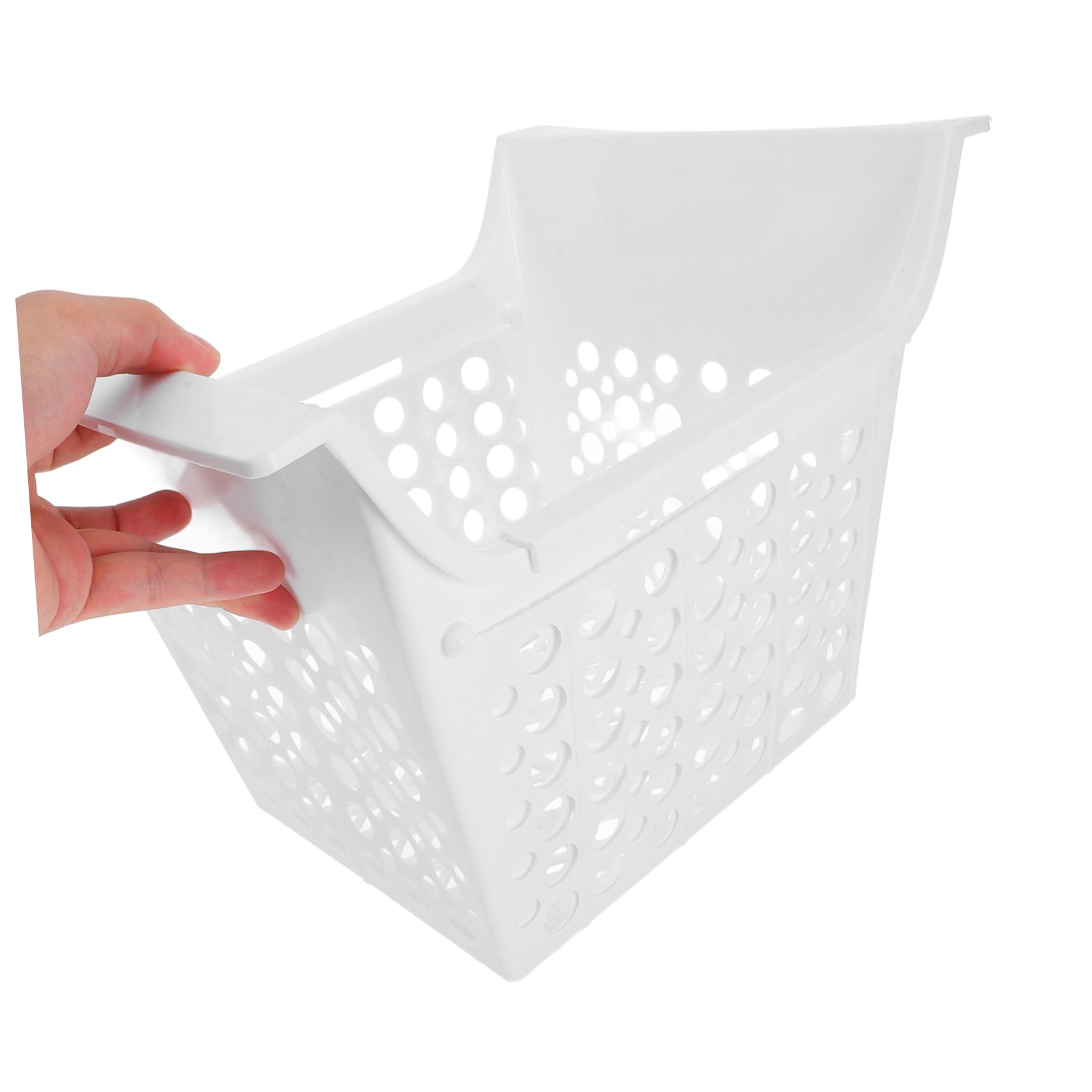 NUOBESTY Cesta Extensible y Plástico Blanco para Congelador Organizador de Almacenamiento Longitud Ajustable Orificios de Drenaje Clasificar Alimentos Adecuado