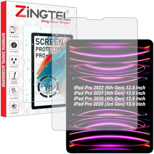 Image of Screen Guard Compatible With iPad Pro 12.9 (2018 /2020 /2021 /2022), iPad Pro 12.9 (3rd / 4th /5th /6th Gen Tab) 12.9 inch Inch Tablet Flexible Fiber Screenguard Not a Tempered Glass Screen Guard