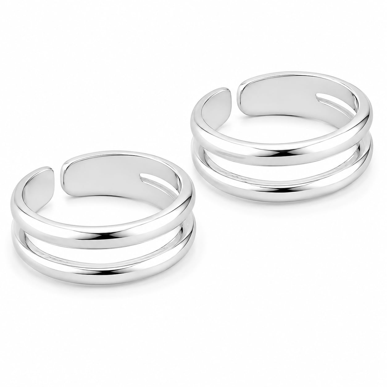 925 Sterling Silver Toe Rings For Women (Free Size)