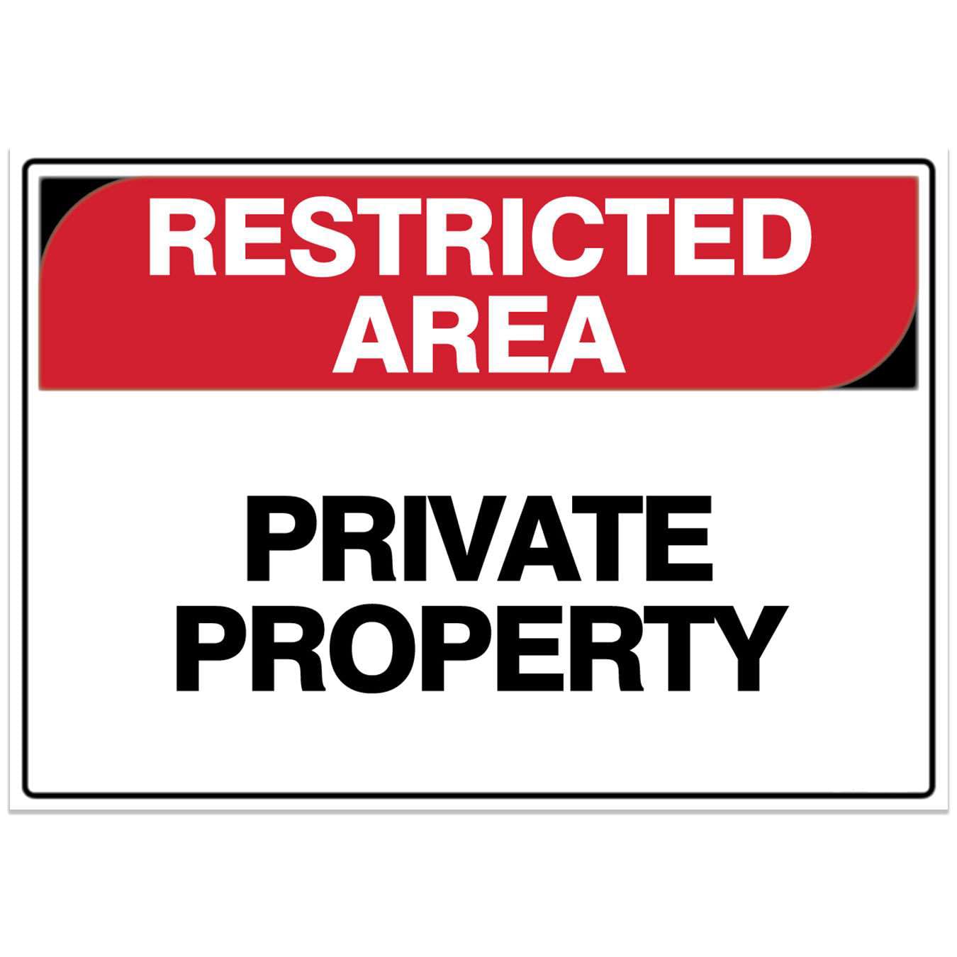 Restricted Area Safety Sign - Private Property Metal Tin Sign 8 x 12 inch for Industrial & Commercial