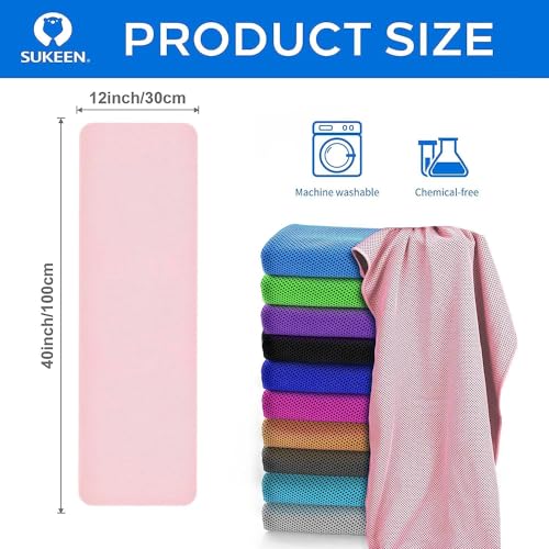 Image of KUEN [4 Pack] Cooling Towel (40 inchx12 inch), Ice Towel, Soft Breathable Chilly Towel, Microfiber Towel for Yoga, Sport, Running, Gym, Workout,Camping, Fitness, Workout & More Activities