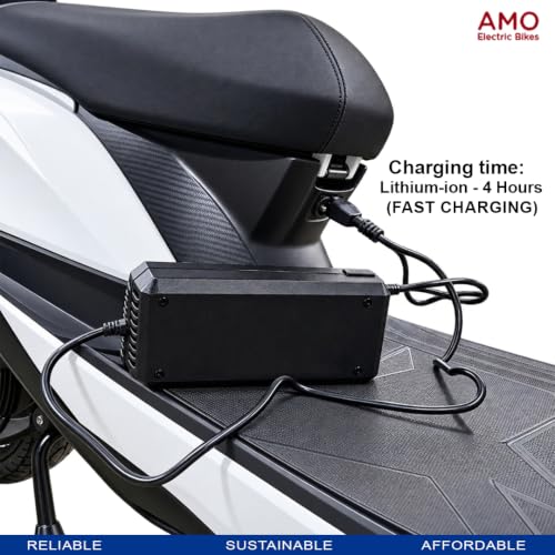 Image of AMO Jaunty S Low Speed Electric Scooter Non-RTO 65 Km Range, Green with Lithium Battery And Portable Charger Ex- Showroom