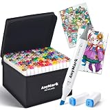AnyMark イラストマーカー 168色 アルコールマーカー デュアルチップ プロ仕様画材セット 大人の塗り絵 イラスト マンガ スケッチ用