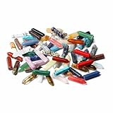 GUJOXILA 64PCS Heilsteine Kristalle Turm Sets Labradorit Opal Klarer Quarz Sechseckige Edelsteine Reiki Anhänger Punkt Bulk Schutz Heilkristalle Turm Chakra Steine Meditation Spirituelle