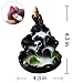 Ivenf Backflow Incense Burner, Back Flowing Incense Holder, Waterfall Incense Burner with 40 Cones, 40 Incense Sticks for Home Decoration, Ceramic Censer, Black