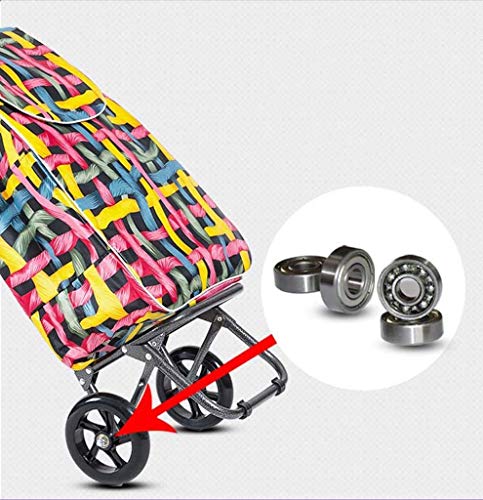 DEE Multifunktions-Einkaufstrolley aus Stahl, tragbar, Zugstange, Auto, kleine Anhänger, Gepäckwagen, alter Mann… – Bild 6