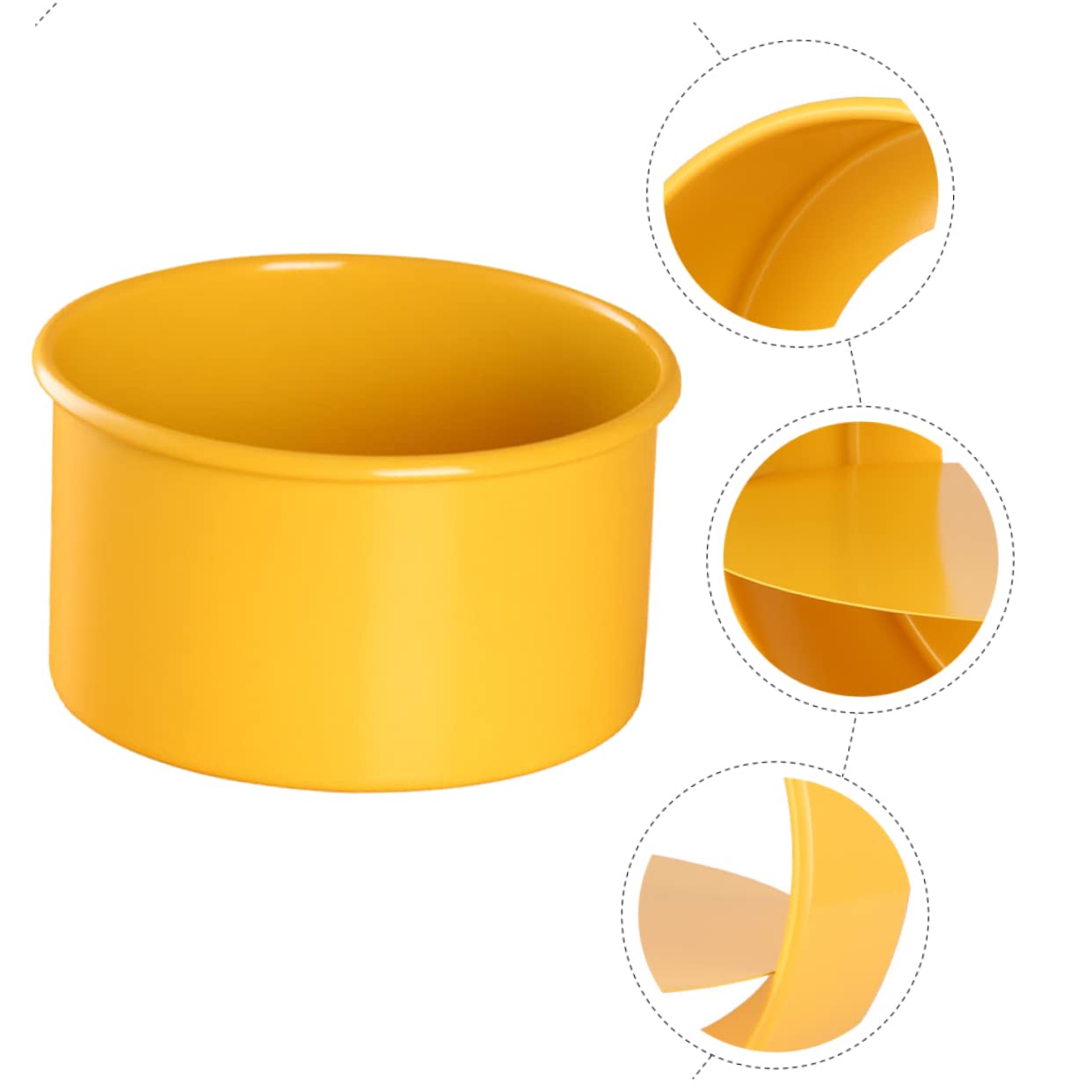 LIFKOME Stampo per Torte Rotondo Staccabile in Acciaio Inox Giallo | Superficie Liscia, Facile da Riporre, per Pasticceria Professionale e Uso Domestico