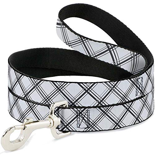 Laisse pour chien Buckle-Down en différentes longueurs blanc et gris