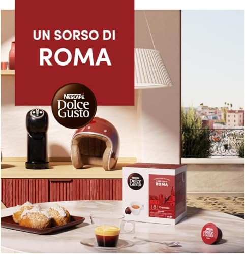 Image of Nescafe Dolce Gusto Espresso Roma Coffee Pods By COUGAR | Intensity 8 Cremoso Blend | Italian Inspired Rich & Smooth Roast | Compatible with Dolce Gusto Machines | 16 Capsules | Aromatic Balanced Espresso | Premium Coffee Experience - (Imported-UK)