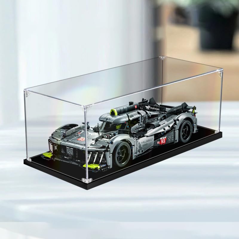 Acryl Vitrine Kompatibel Mit Lego 42156 Technic Peugeot 9X8 24H Le Mans Hybrid Hypercar, Schaukasten Showcase Staubdichte Display Case für Lego 42156 - Nicht Enthalten Modellbausatz