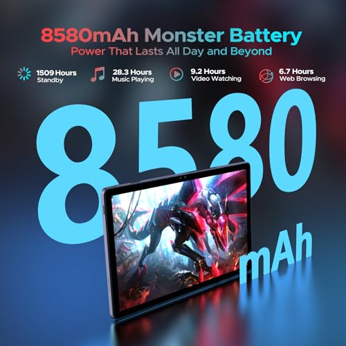 DOOGEE U11 Pro Newest Android 16 AI Tablet, 11 Inch Android Tablets, 30GB RAM+256GB ROM/2TB, 90Hz Octa Core, 8580mAh Battery, Widevine L1|Gemini AI|5G WiFi, Tablet with Pen, Keyboard, Mouse&Case-Gray - Image 6