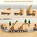 Udeas 6-Piece Wooden Construction Vehicle Toys Set with Bulldozer, Excavator, Crane, Dump Truck – Montessori Toddler Toys Ages 2-4, All-Natural Safe Push & Go Gift for Boys & Girls
