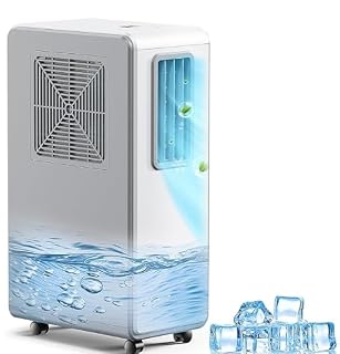 Air Conditioner, 6 IN 1 Portable Air Conditioner with Cooling, 15L/Day Dehumidifier, Fan, 3 Speeds, 24H Timer, Drainage-Free, Ultra Quiet Mobile Air Conditioners for Home Office Up to 150 sq.ft(White) - Amazon product rated Grade B