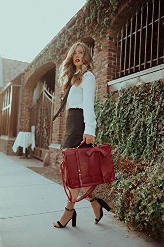 Image of ECOSUSI Laptop Bag for Women Large Shoulder Briefcase Bag PU Leather Messenger College Satchel fit 15.6 inch Computer