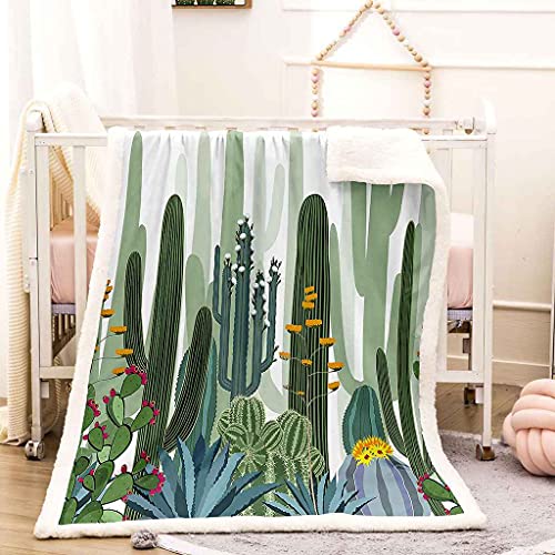 Couverture polaire cactus vert idéale pour un canapé cocooning - 3