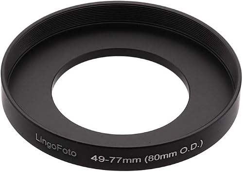 Front Step Up Ring 49mm to 80mm Lens Matte Box Adapter O.D, 49mm Lens Adapter Ring to 77mm Lens Filters/Lens Cap LingoFoto 49-77mm