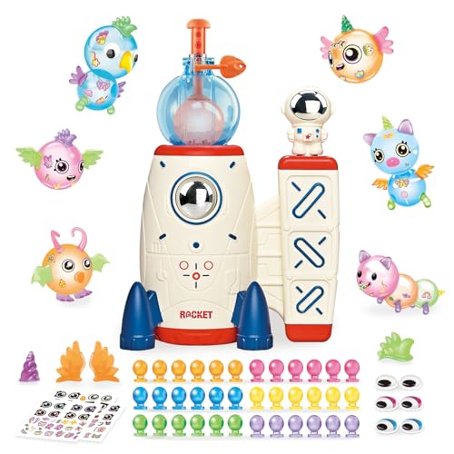 nicknack 195pcs Space Rocket DIY Balloons with Pump, DIY Sticky