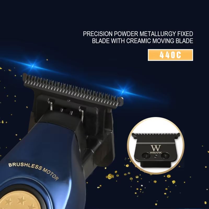 Image of WMARK Ng-8260 Men Metal Body Professional Trimmer 10000H+ Brushless Motor(Bldc)Powder Metallurgy 440C Stainless Steel Fade Blade Pro Li Outliner Cordless T Blade Hair Clipper 0 Gap Outlining,Model 30