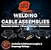 SÜA - 350 Amp Welding Leads Set Assembly - Terminal Lug Connector - 1/0 AWG 100% Copper Cable & High-Copper Ground Clamp (50 FEET Each Lead)