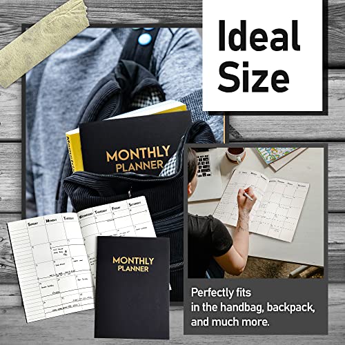 Undated Big Large Monthly Planner - Blank Calendar Book and Organizers 8.5 x 11 Inches - Black - Thumbnail 7