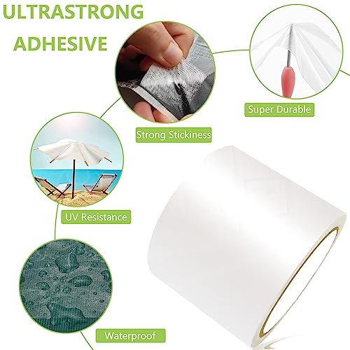 Tiruiya Tent Repair Kit Tenacious Repair Tape Gazebo Awning Paddling Pool Airbed Canvas Repair Tape Waterproof Air Mattress Patch - Image 4