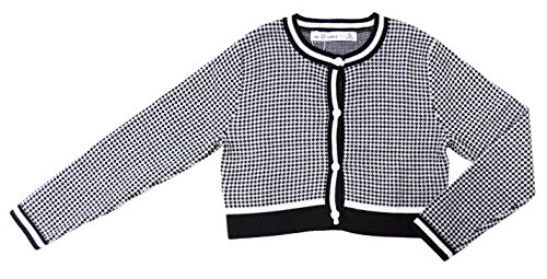 Ms Purple Girls' Crew Neck Grid Pattern Wool Shrug