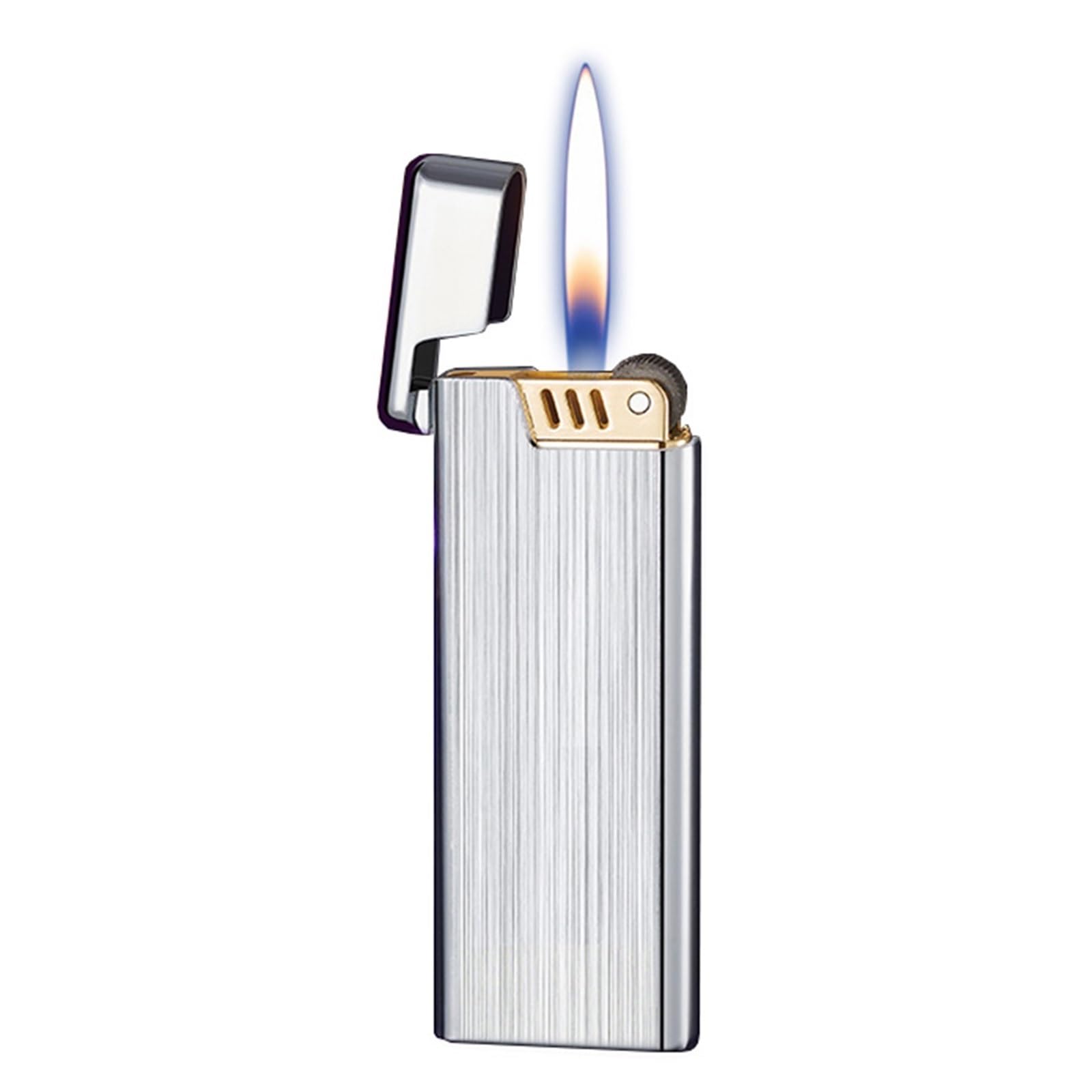 Briquet en métal ultra fin vintage au design d'allumage classique