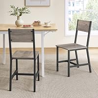 VASAGLE Esszimmerstühle, Küchenstühle, 2er Set, Metallrahmen, für Esszimmer, Wohnzimmer, Küche, Greige meliert-mattgrau LDC092G01 – Ansicht 4