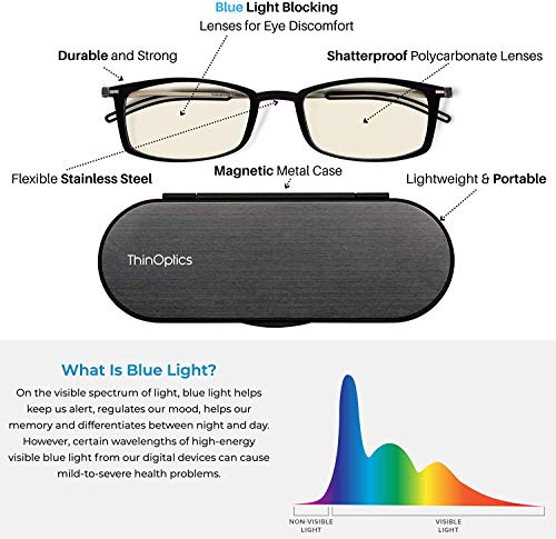 Thinoptics MBBKN1.0BLACKBLBAMZ Milano Aluminum Case + Frontpage Brooklyn Rectangular Reading Glasses thumb #9