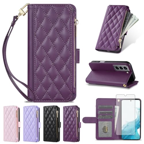 Housse Samsung S21 FE 5G violette pour femme active avec porte-cartes