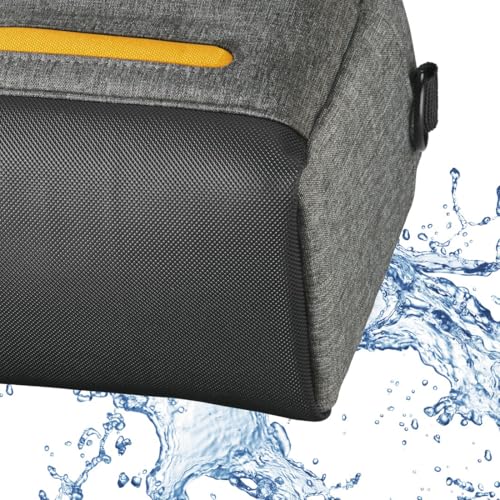 Hama Kameratasche „Terra“ aus Recycling-Polyester (Fototasche f. Digitalkamera 20 x 10,5 x 16,5 cm, Trageriemen zum Umh&auml;ngen als Schultertasche, variable Inneneinteilung, Trolleyband, Tragegriff) grau